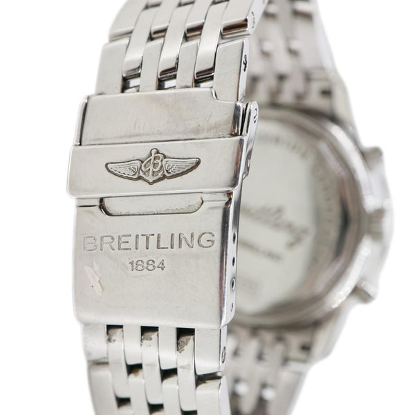 Breitling Montbrillant Chronograph Automatic Stainless Steel Off White Dial Watch A41370