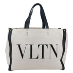 VALENTINO GARAVANI VLNT Small Canvas Tote Bag White