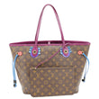 LOUIS VUITTON Neverfull MM Totem Monogram Canvas Shoulder Bag Magenta