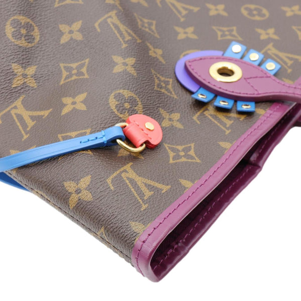 LOUIS VUITTON Neverfull MM Totem Monogram Canvas Shoulder Bag Magenta