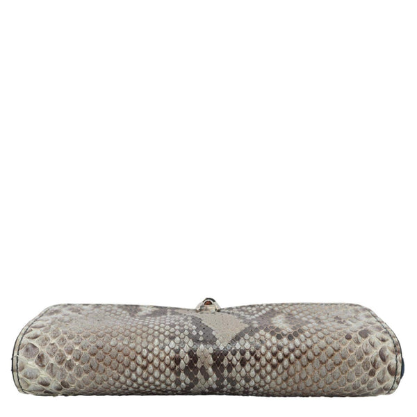 GUCCI Soft Jackie Flap Python Print Leather Crossbody Bag Grey 364433