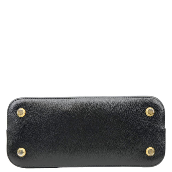 BALENCIAGA Ville Top Handle Small Grained Leather Crossbody Bag Black