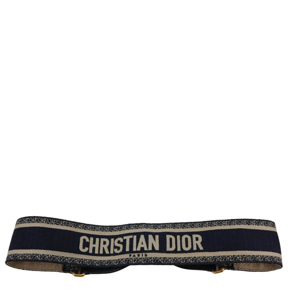 CHRISTIAN DIOR Embroidered Oblique Canvas Shoulder Strap Black