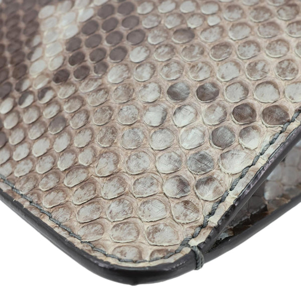 GUCCI Soft Jackie Flap Python Print Leather Crossbody Bag Grey 364433