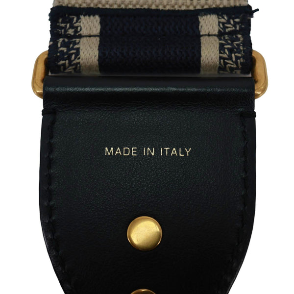 CHRISTIAN DIOR Embroidered Oblique Canvas Shoulder Strap Black