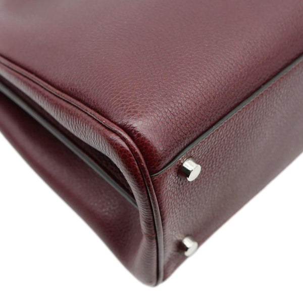 GUCCI Zumi Medium Leather Top Handle Shoulder Bag Burgundy 564714