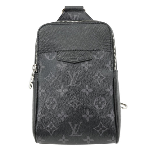 LOUIS VUITTON Outdoor Slingbag Monogram Taigarama Leather Crossbody Bag Black
