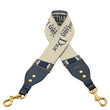 CHRISTIAN DIOR Embroidered Oblique Canvas Shoulder Strap Black