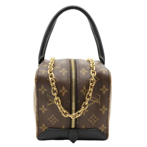 LOUIS VUITTON Square Reverse Monogram Canvas Tote Bag Brown
