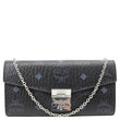 MCM Tracy Monogram Visetos Canvas Chain Crossbody Wallet Black