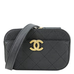 CHANEL Chic Affinity Quilted Caviar Leather Belt Bag Black