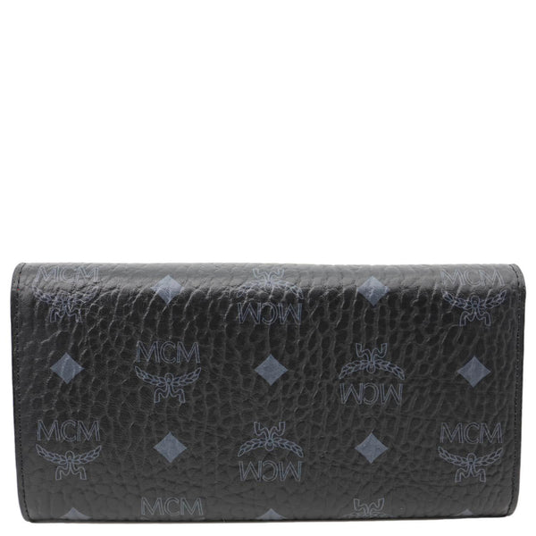 MCM Tracy Monogram Visetos Canvas Chain Crossbody Wallet Black