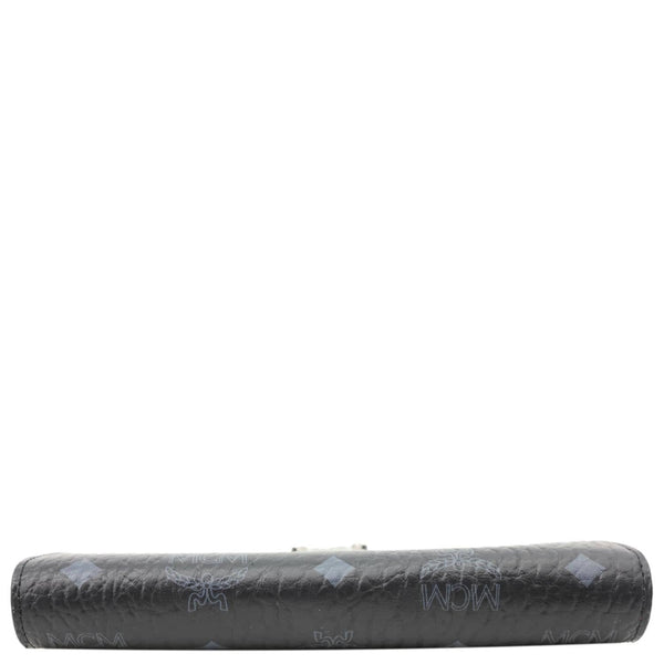 MCM Tracy Monogram Visetos Canvas Chain Crossbody Wallet Black