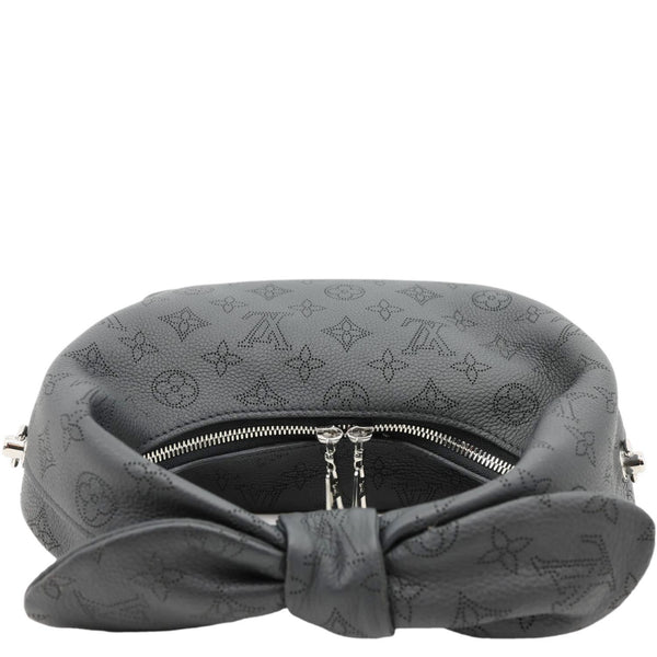 LOUIS VUITTON Why Knot MM Monogram Mahina Leather Shoulder Bag Black