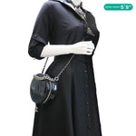 CHANEL Round as Earth Patent Leather Crossbody Bag Black