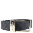 GUCCI Rectangular Buckle GG Supreme Canvas Reversible Belt Black 722370 Size 110/44