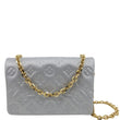 LOUIS VUITTON Coussin Pochette Embossed Leather Crossbody Bag Silver
