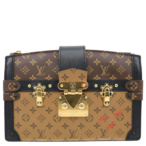 LOUIS VUITTON Trunk Clutch Reverse Monogram Crossbody Bag Brown