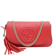 GUCCI GG Soho Tassel Chain Leather Crossbody Bag Red 336752