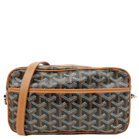 GOYARD Sac Cap Vert Coated Canvas Crossbody Bag Black