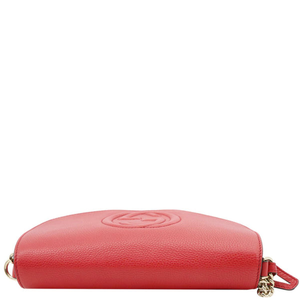 GUCCI GG Soho Tassel Chain Leather Crossbody Bag Red 336752