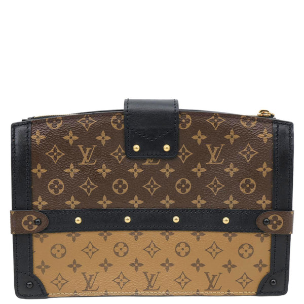 LOUIS VUITTON Trunk Clutch Reverse Monogram Crossbody Bag Brown