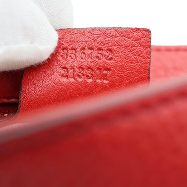 GUCCI GG Soho Tassel Chain Leather Crossbody Bag Red 336752