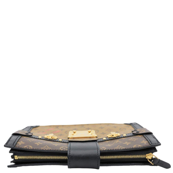 LOUIS VUITTON Trunk Clutch Reverse Monogram Crossbody Bag Brown