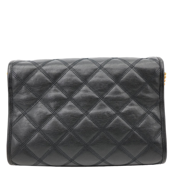YVES SAINT LAURENT Becky Quilted Lambskin Leather Chain Shoulder Bag Black