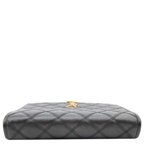 YVES SAINT LAURENT Becky Quilted Lambskin Leather Chain Shoulder Bag Black