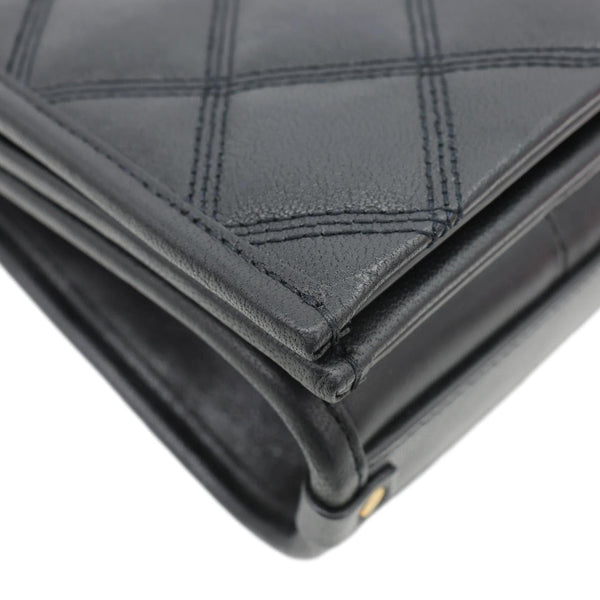 YVES SAINT LAURENT Becky Quilted Lambskin Leather Chain Shoulder Bag Black