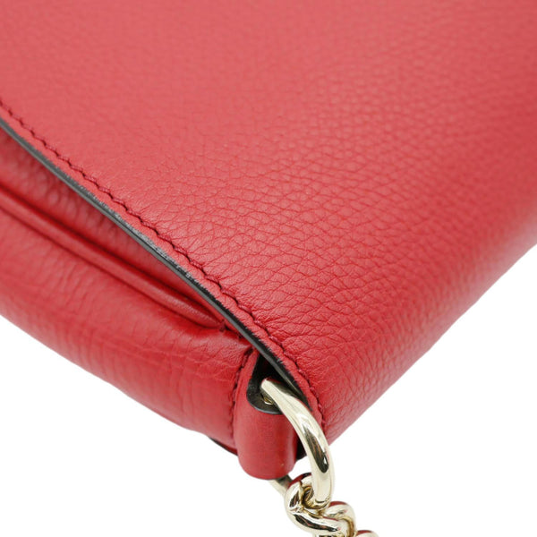 GUCCI GG Soho Tassel Chain Leather Crossbody Bag Red 336752
