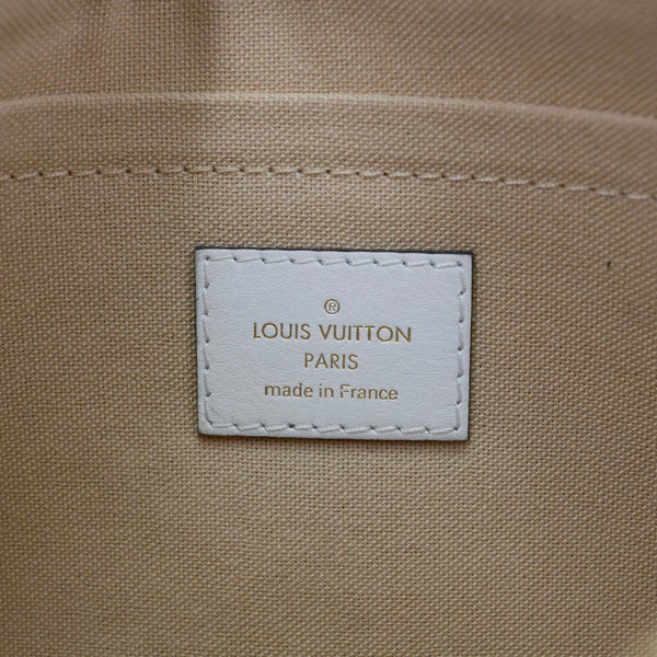 LOUIS VUITTON Neverfull Pochette Monogram Canvas Wristlet White