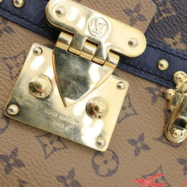 LOUIS VUITTON Trunk Clutch Reverse Monogram Crossbody Bag Brown
