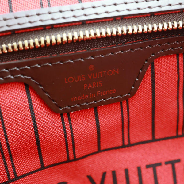 LOUIS VUITTON Neverfull GM Damier Ebene Tote Bag Brown