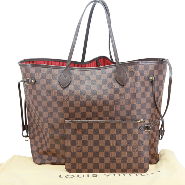 LOUIS VUITTON Neverfull GM Damier Ebene Tote Bag Brown