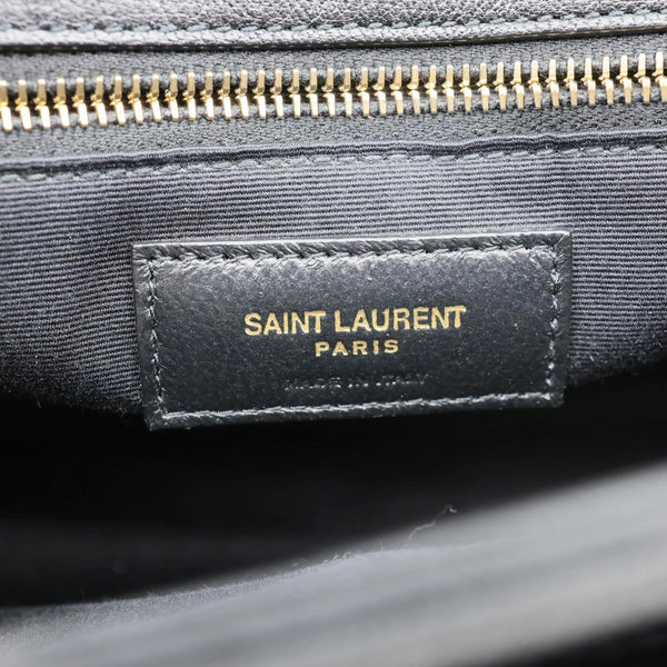 YVES SAINT LAURENT Becky Quilted Lambskin Leather Chain Shoulder Bag Black