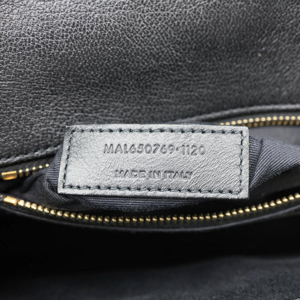 YVES SAINT LAURENT Becky Quilted Lambskin Leather Chain Shoulder Bag Black