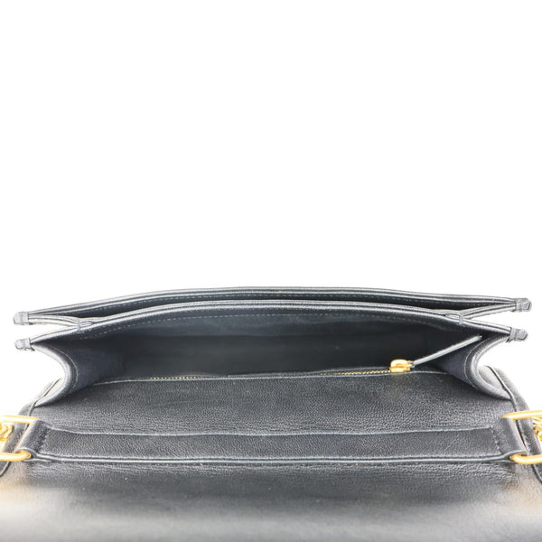 YVES SAINT LAURENT Becky Quilted Lambskin Leather Chain Shoulder Bag Black