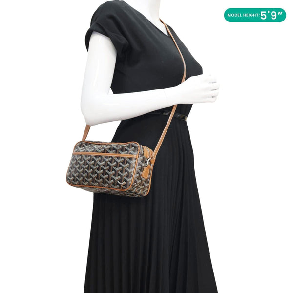 GOYARD Sac Cap Vert Coated Canvas Crossbody Bag Black