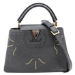 LOUIS VUITTON Capucines BB Trunk Lotus Leather Satchel Crossbody Bag Black