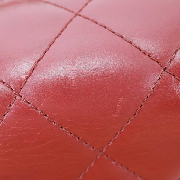 CHANEL Straight Lined Flap Mini Quilted Calfskin Leather Crossbody Bag Red