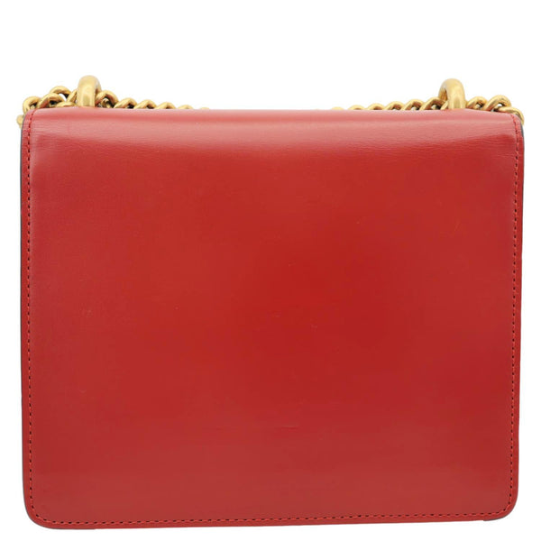 GUCCI Interlocking GG Small Leather Chain Shoulder Bag Red 431384