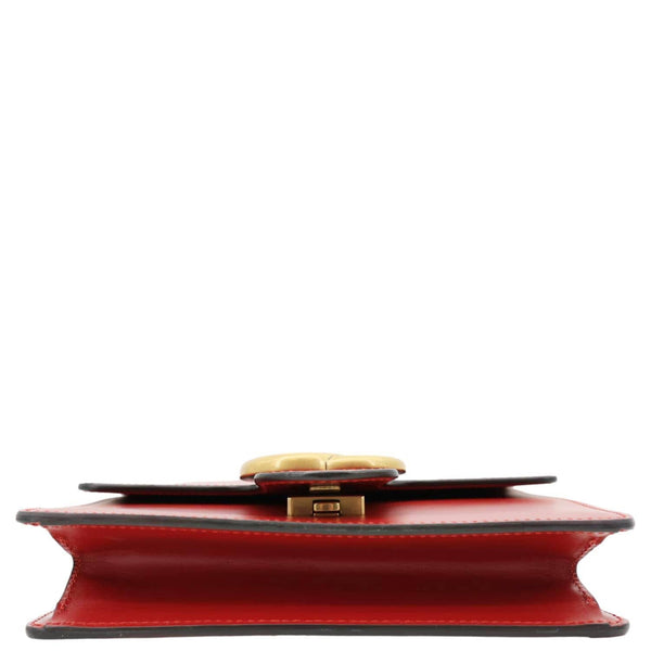 GUCCI Interlocking GG Small Leather Chain Shoulder Bag Red 431384