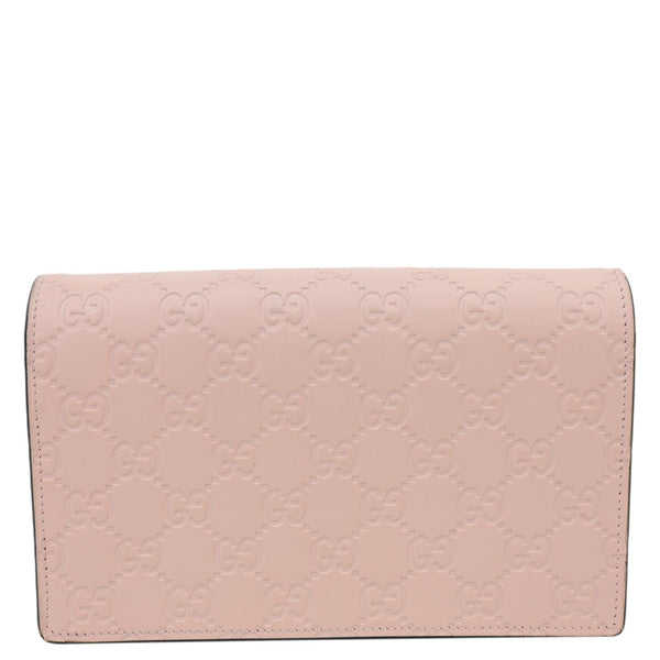 GUCCI Linea Cat Animalier Leather Chain Crossbody Bag Pink 548060