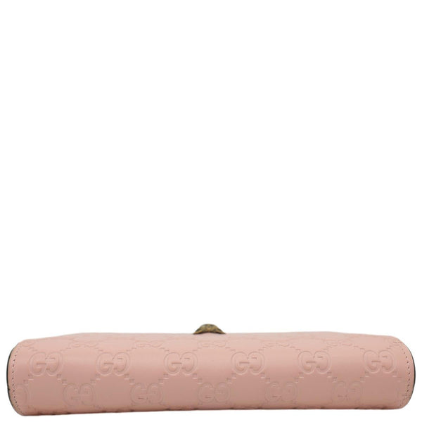 GUCCI Linea Cat Animalier Leather Chain Crossbody Bag Pink 548060