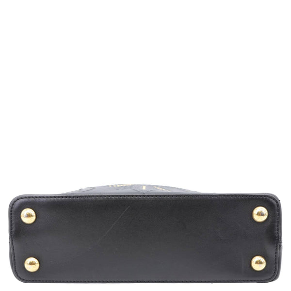 LOUIS VUITTON Capucines BB Trunk Lotus Leather Satchel Crossbody Bag Black