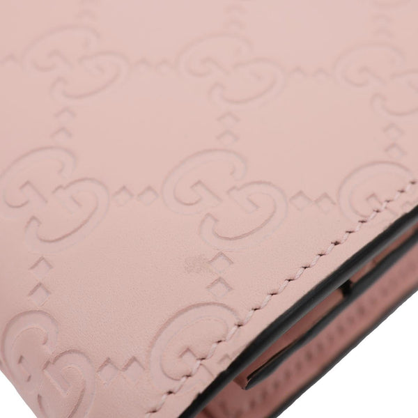 GUCCI Linea Cat Animalier Leather Chain Crossbody Bag Pink 548060