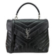YVES SAINT LAURENT Loulou Quilted Leather Top Handle Shoulder Bag Black