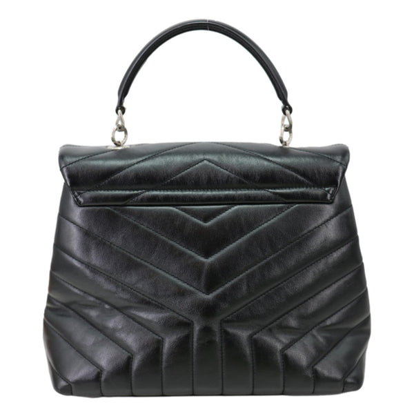 YVES SAINT LAURENT Loulou Quilted Leather Top Handle Shoulder Bag Black